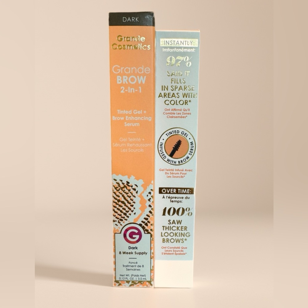 Grande BROW 2-in-1 Tinted Gel & Serum - Dark
